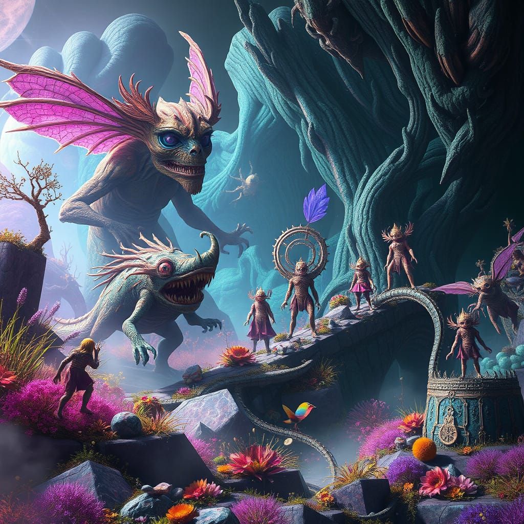 Ethereal Beings in a Vibrant, Unreal Engine 5 World