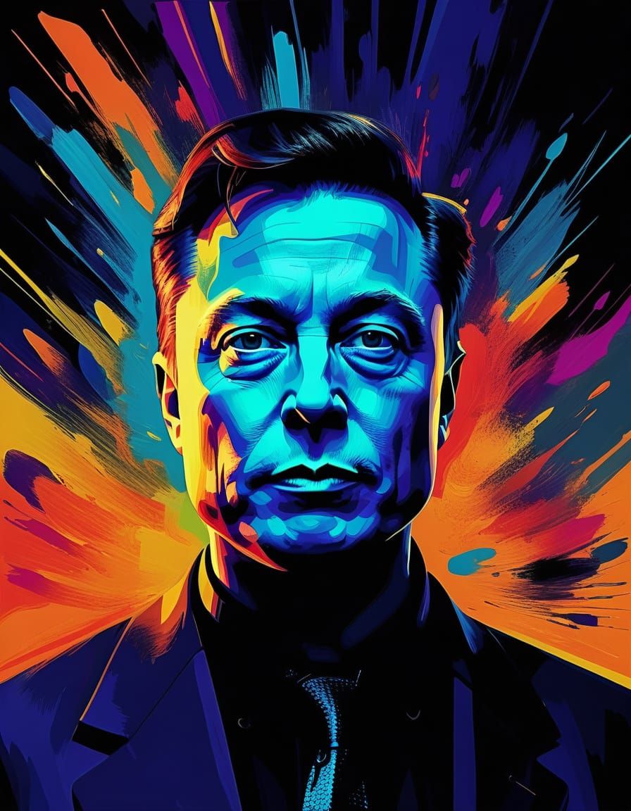 Ernst Röhm and Elon Musk in Fauvist Expressionist Portrait