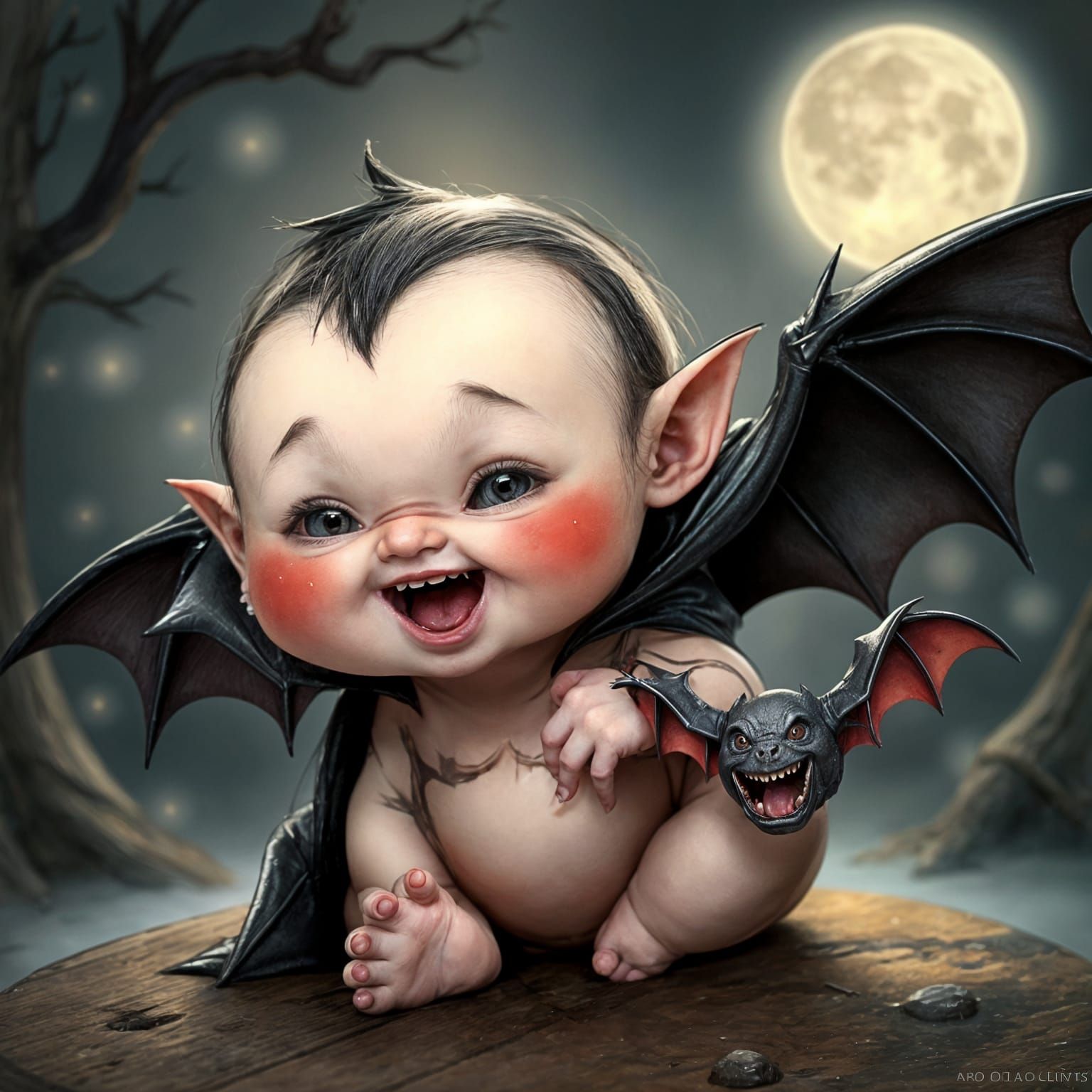 Cute Baby Vampire Bat Transformation