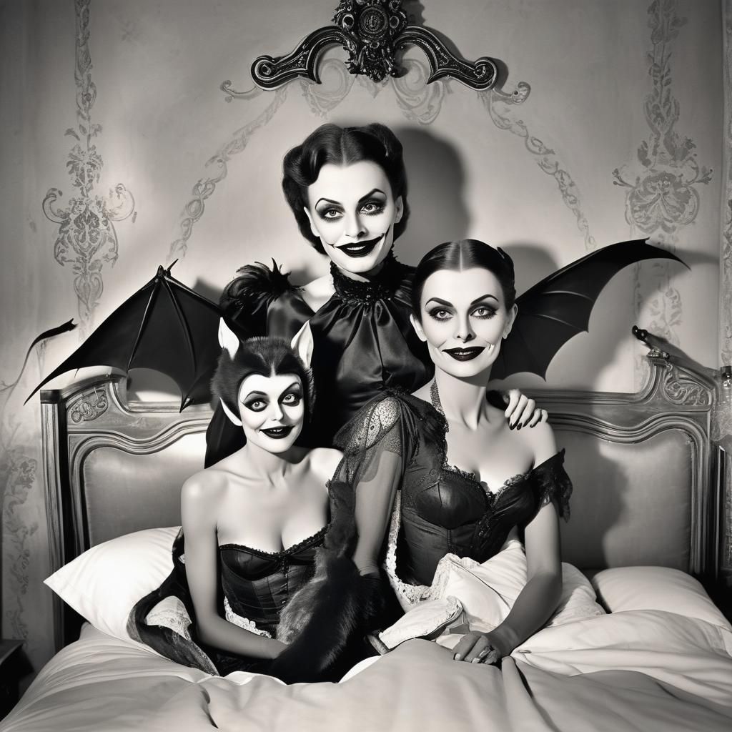 Glamorous Model Enchantress with Ventriloquism Creature in G...