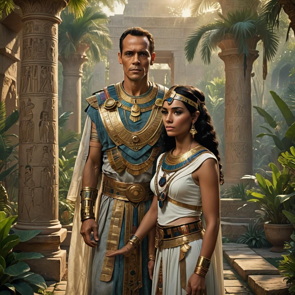 Cleopatra and Marc Anthony in Lush Garden