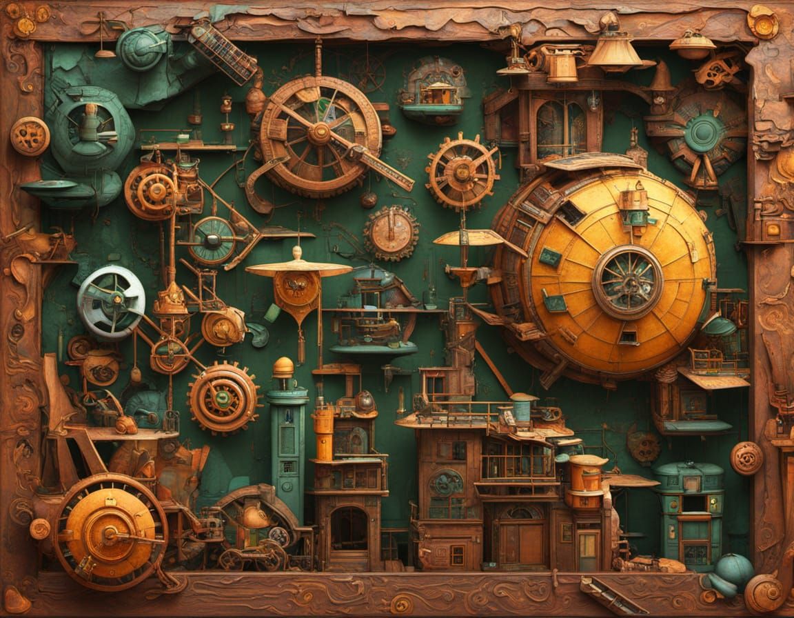 Abstract Surrealism Steampunk Painting