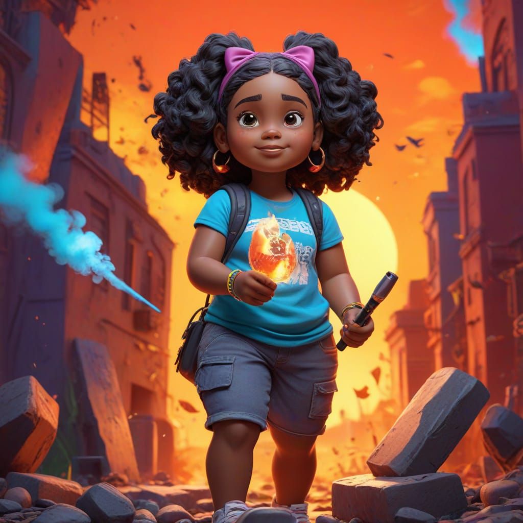 Fat Little Black Girl Honors Ancestors in Vibrant Street Art