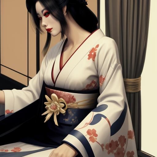 Elegant Geisha in Traditional Attire