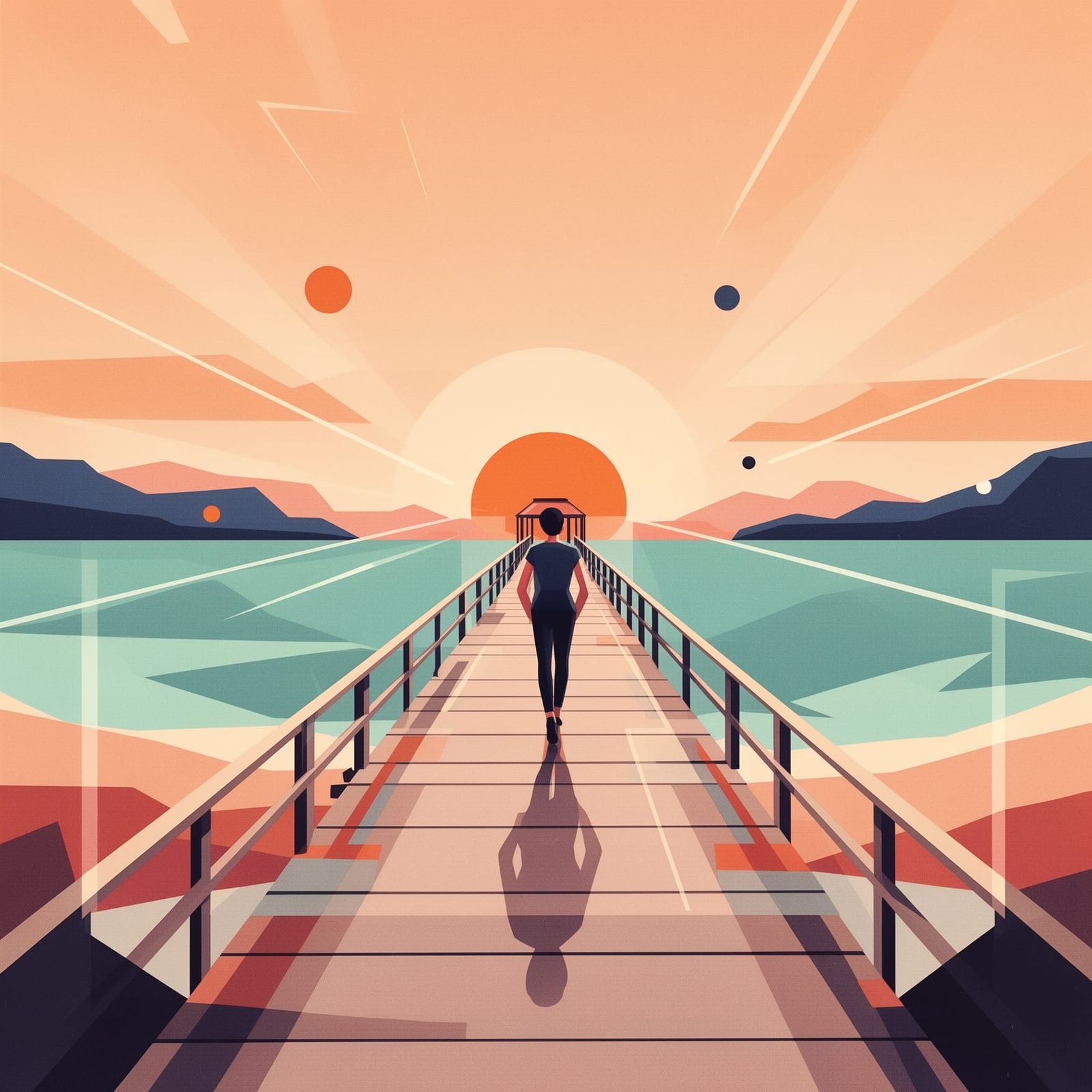 minimalist retro art collage