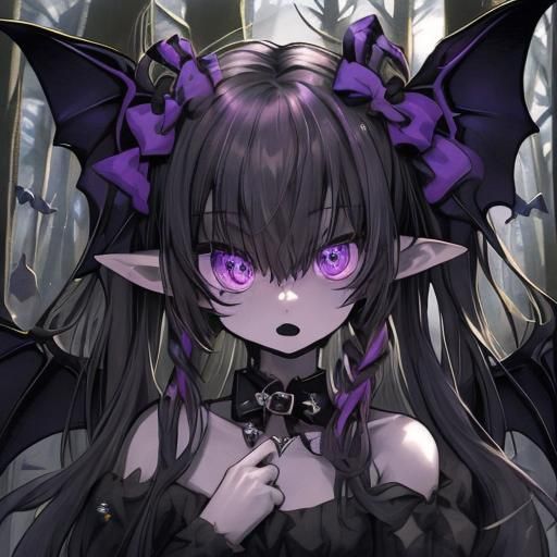 Eerie Vampire Fairy Flying Through Forest