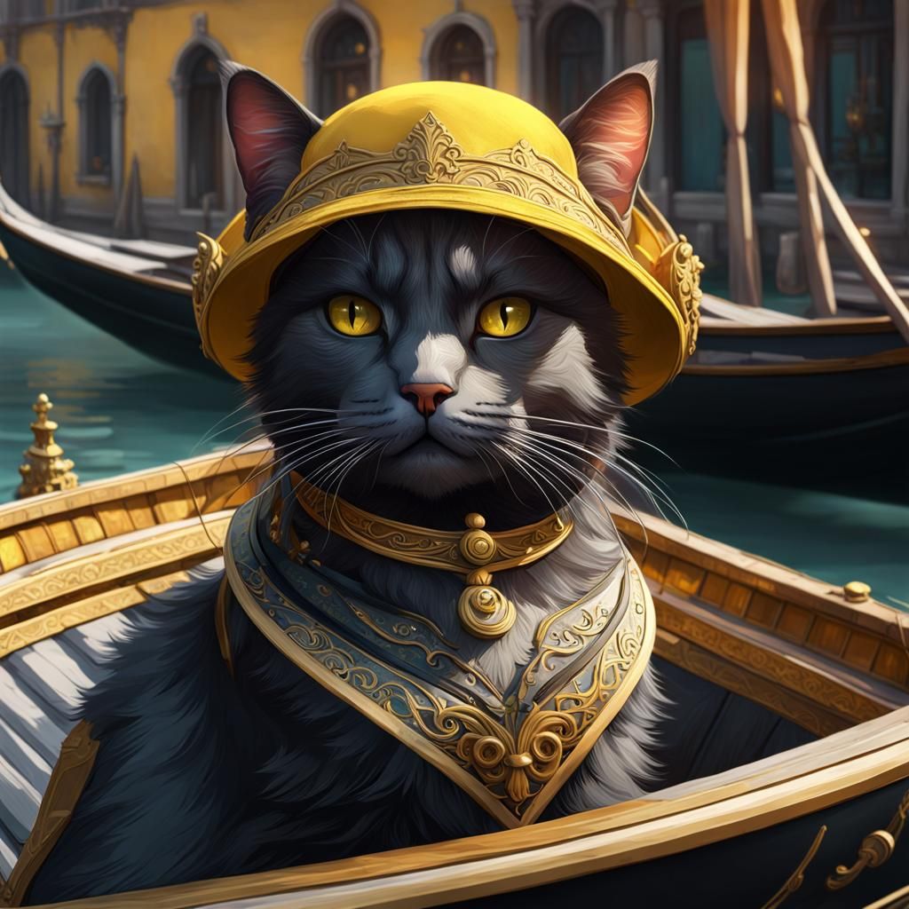 Kitty on venetian Gondola 😻🛶