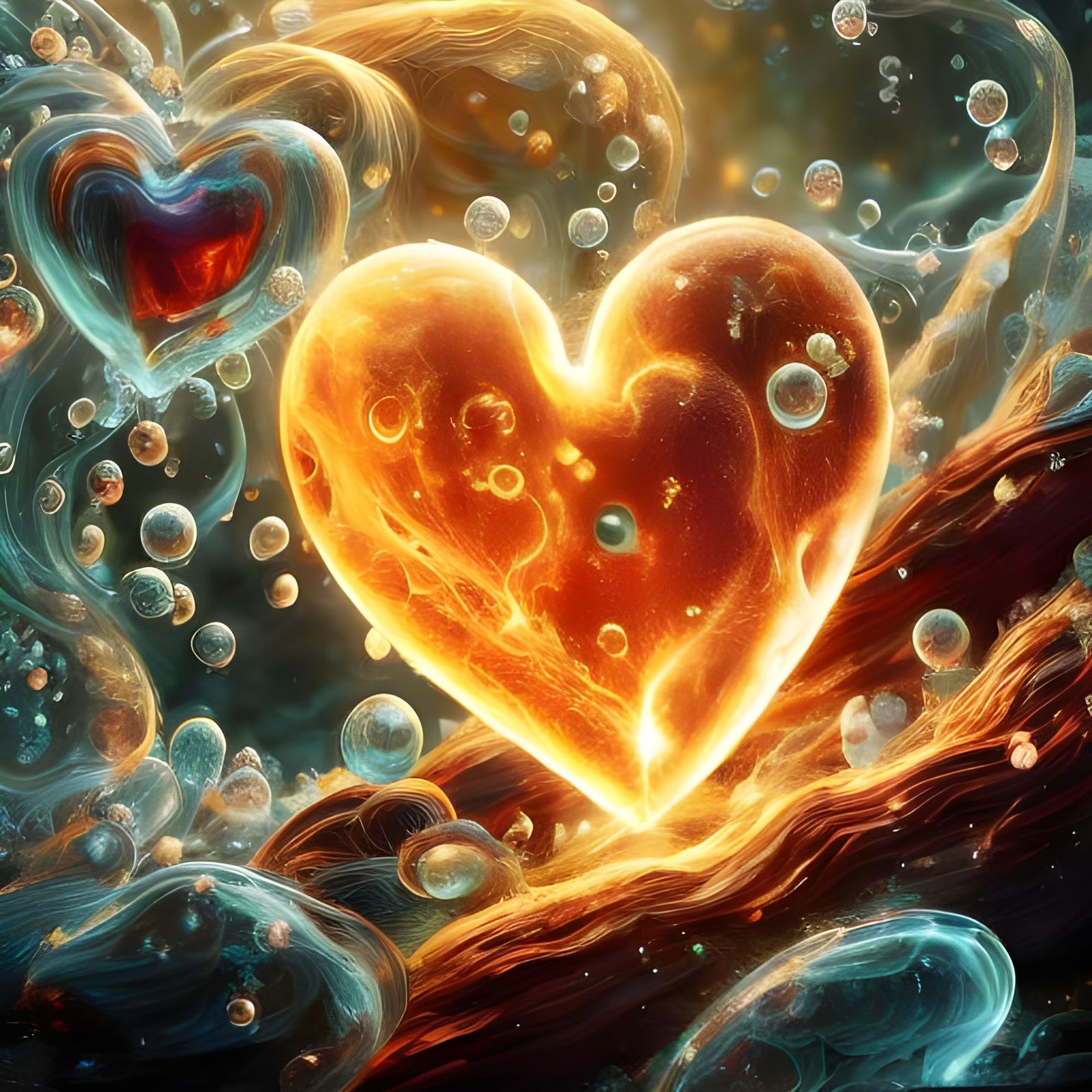 Ethereal Ghost Couple in Flaming Inferno of Love