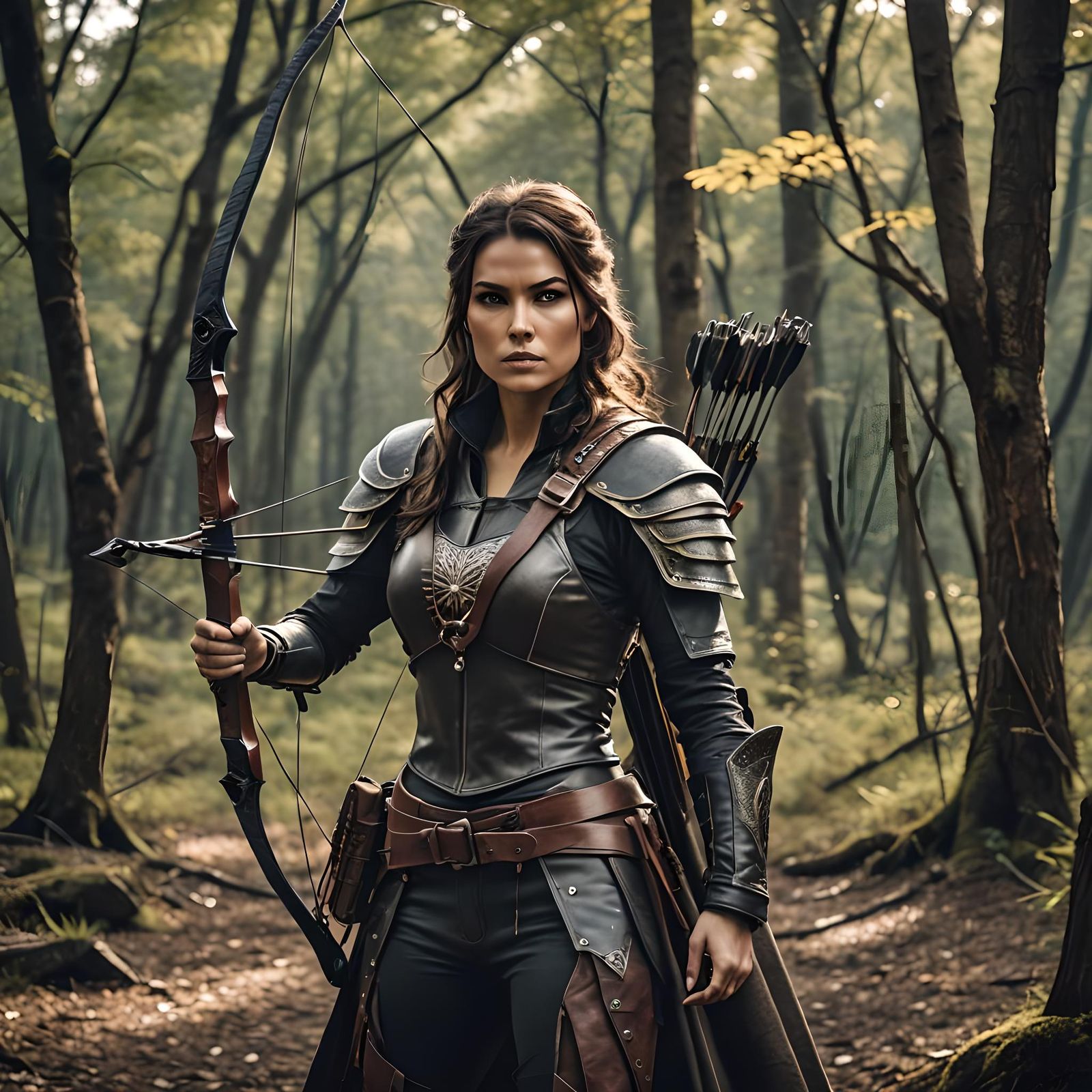 Warrior Woman Archer in Cinematic Style