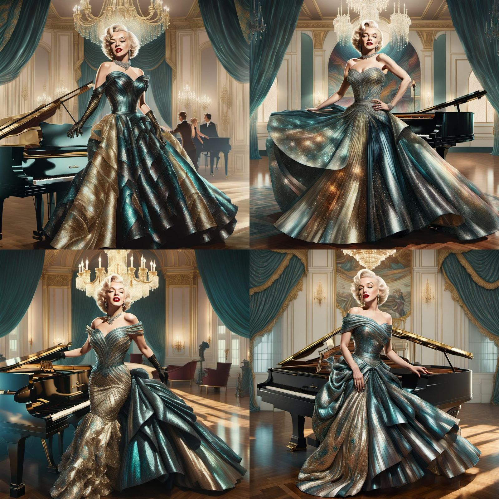 Marilyn Monroe in Digital-Punk Gown, 3D Artwork