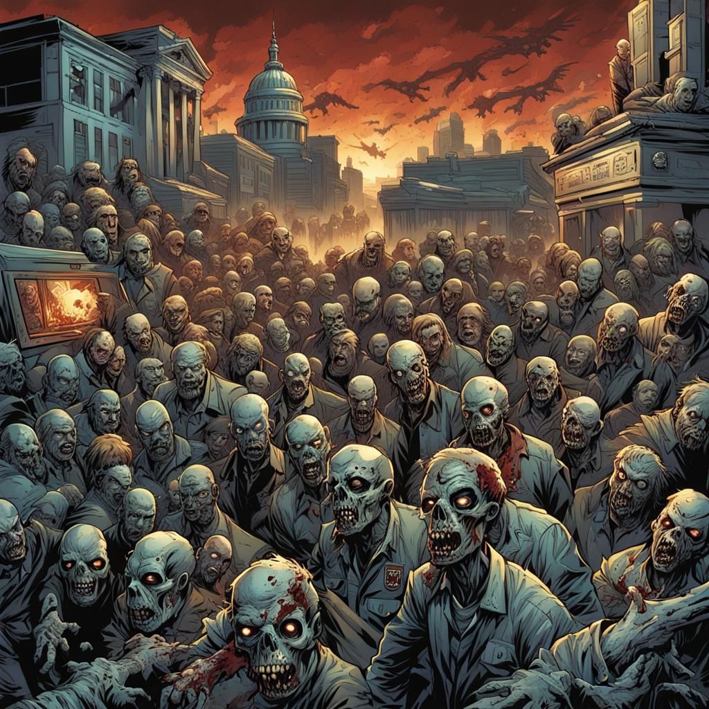 Zombie Apocalypse in Comic Book Style