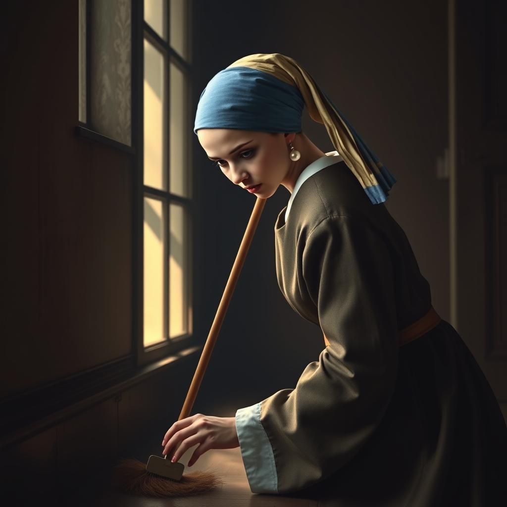 Girl Finds Another Pearl Earring in Vermeer Style