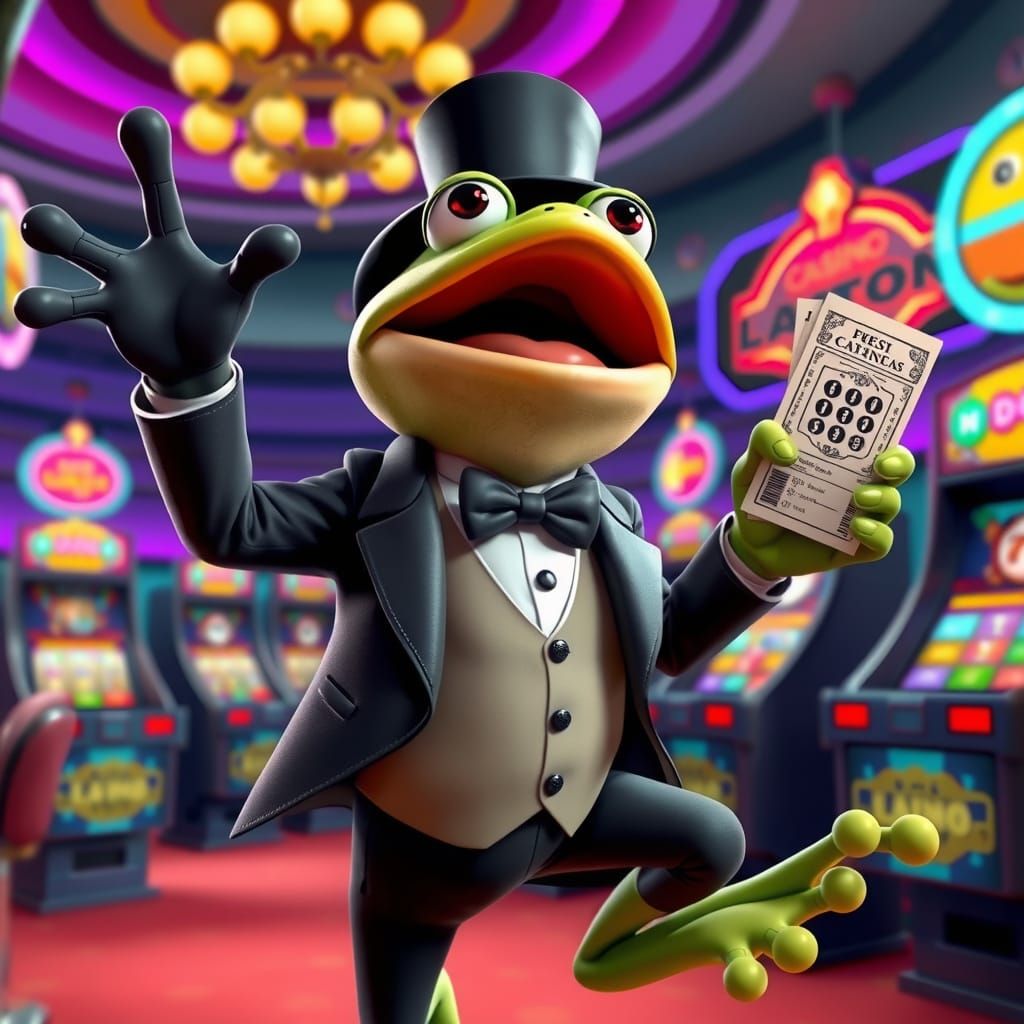 Frog Wins Lottery in Animated 3D Casino