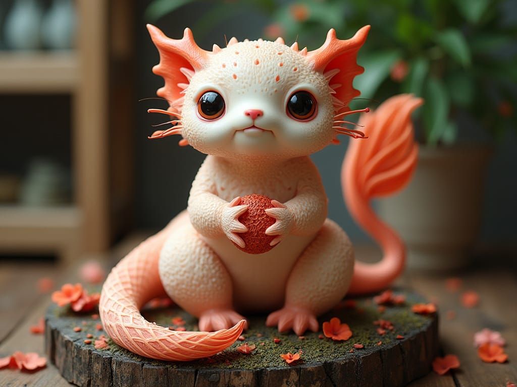 Xiamen Lacquer Thread Axolotl Sculpture