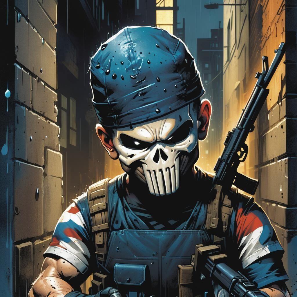Elmer Fudd as The Punisher in Comic Book Art