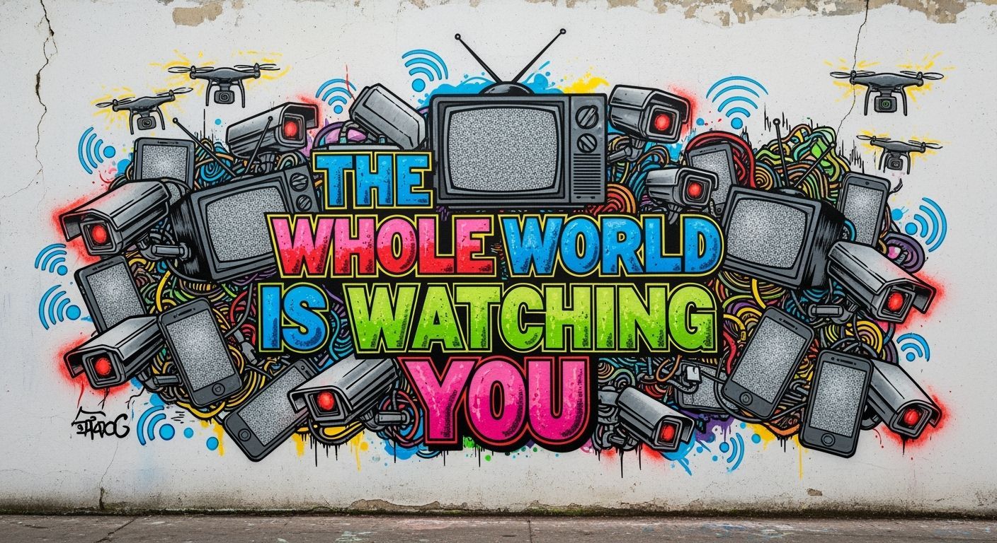 Urban Graffiti Mural: The World is Watching
