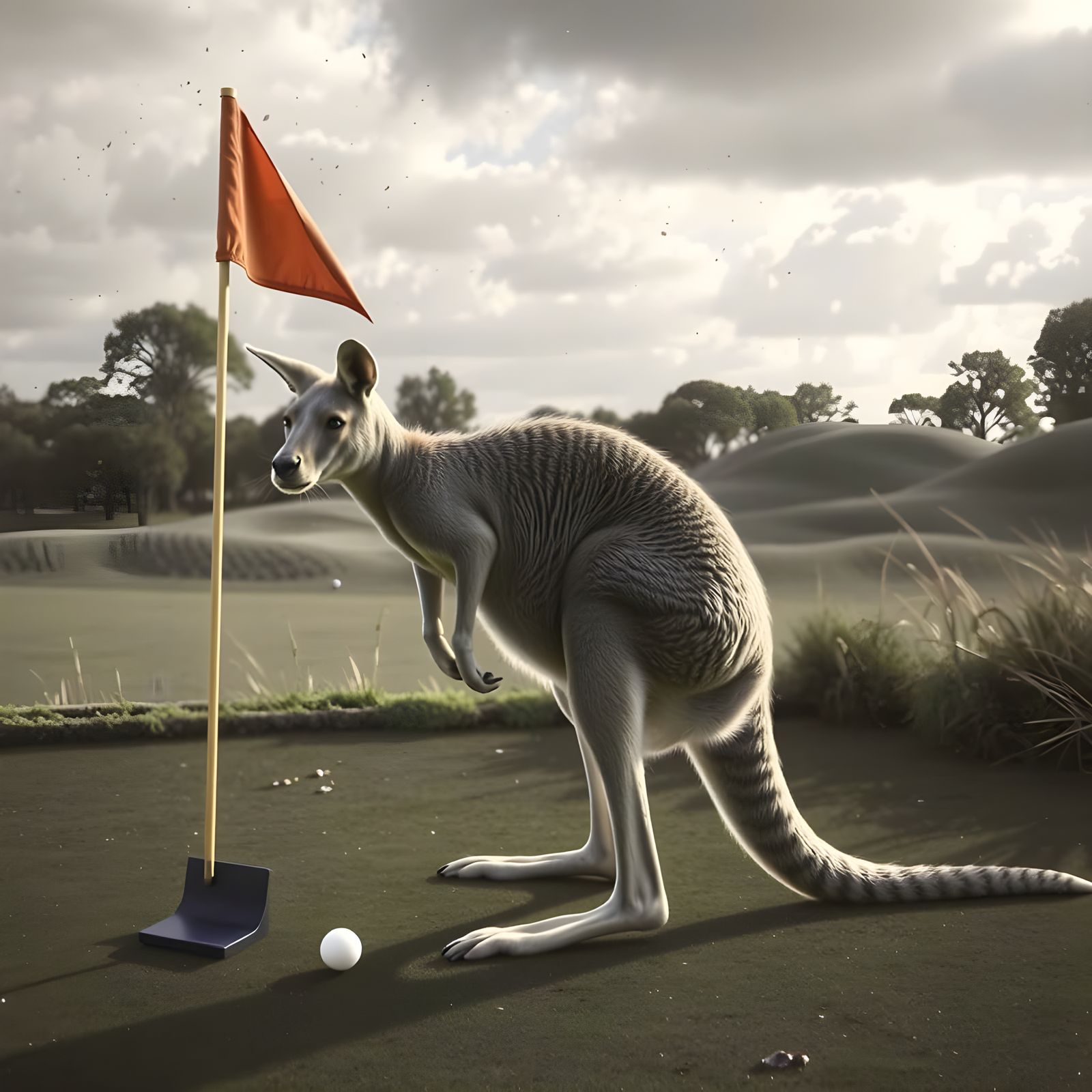Kangaroo as Golf Pro Generated by AI