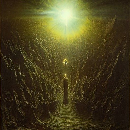 Earth's Divine Creation: A Horror Illustration