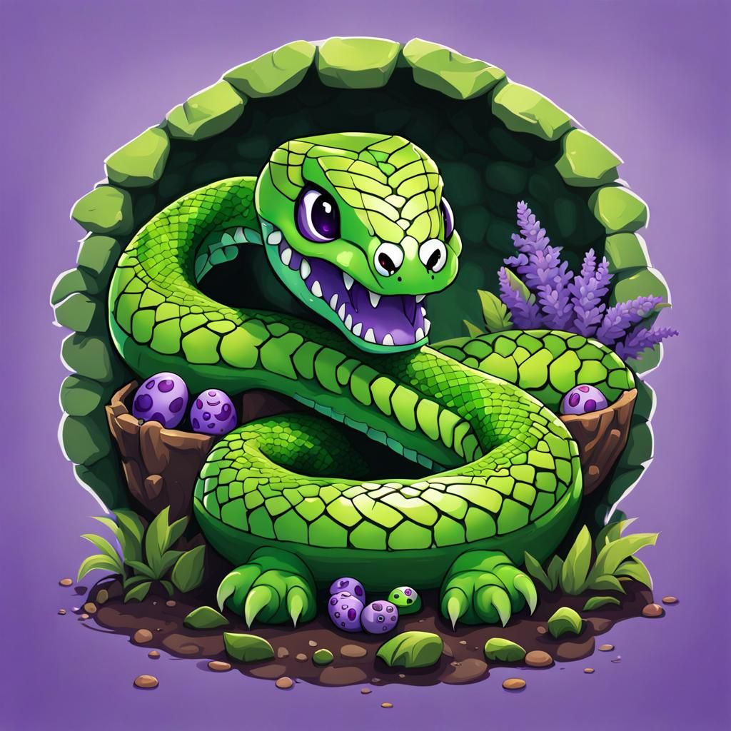 Chibi Three-Headed Hydra in Australian Tonalism Style