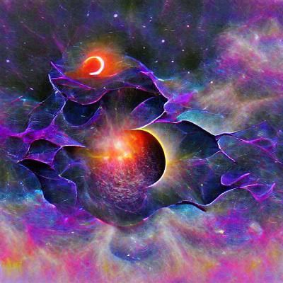Striking Cosmic Eclipse Illustration