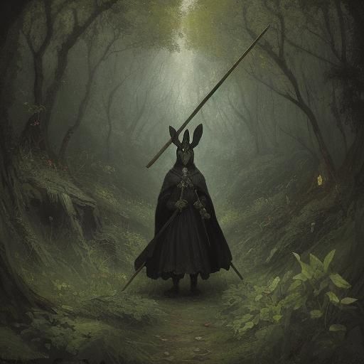 Gloomy Forest Journey: A Surrealist Vision