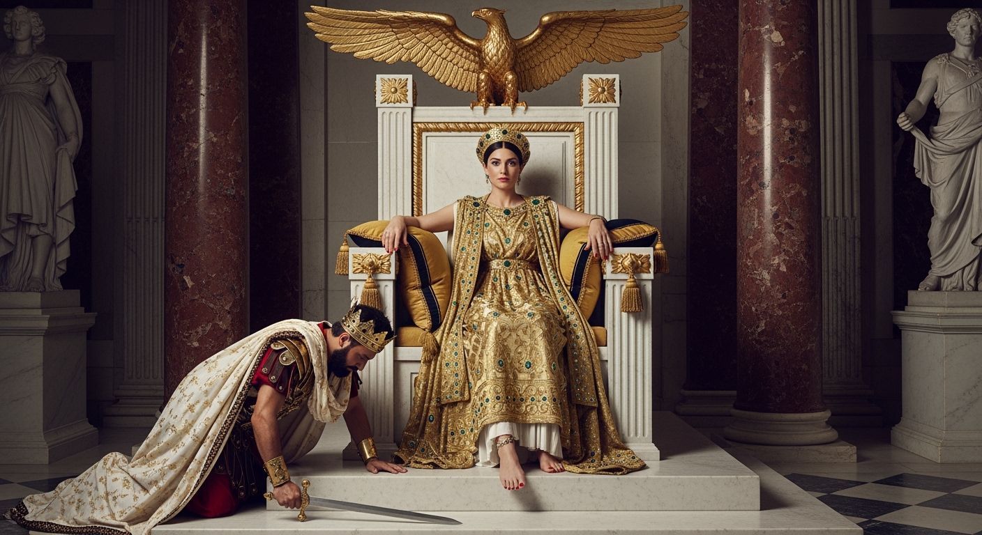 Empress Messalina on Her Throne in Lavish Style