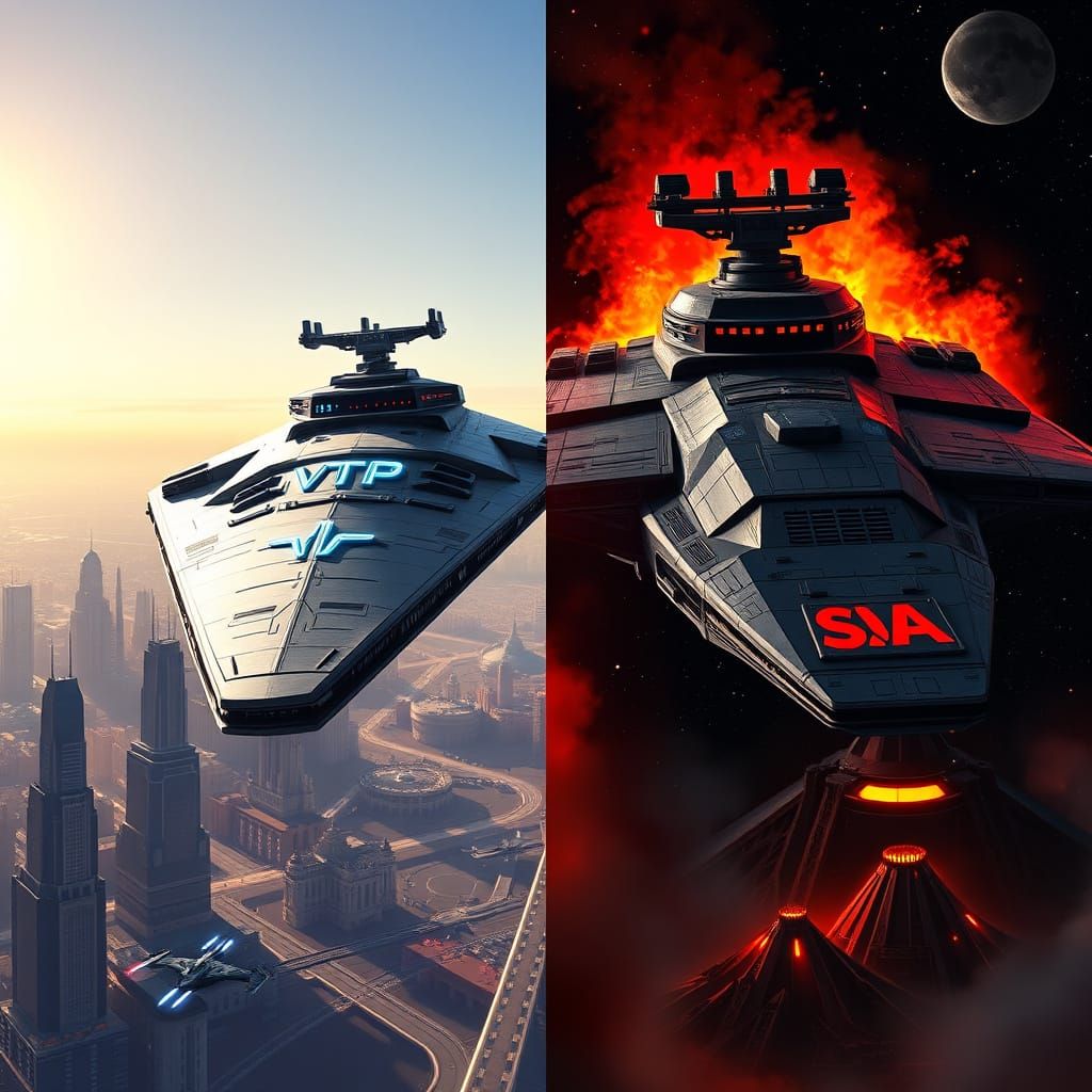 Galactic Republic Venator Meets Imperial Star Destroyer in E...