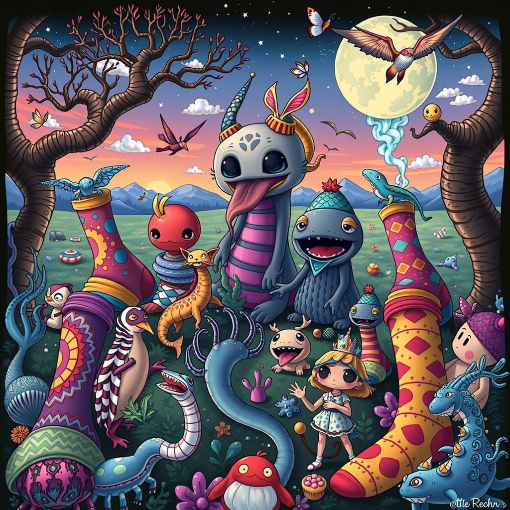 Whimsical World of Socks in Illustrated Style
