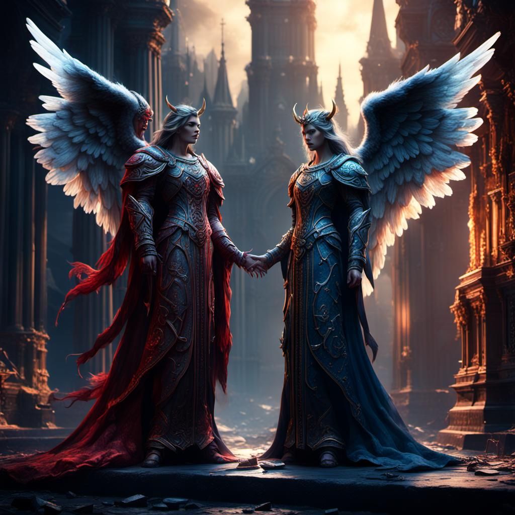 Angel and Devil: Fantasy Concept Art