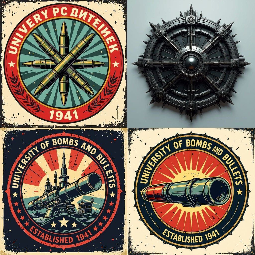 University Crest: Bombs and Bullets, Est. 1941