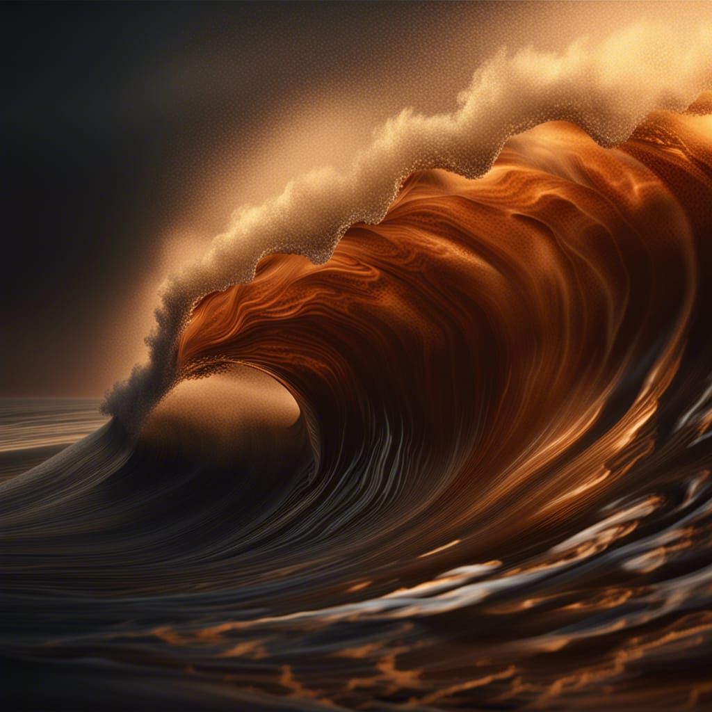 Hyperrealistic Caramel Wave with Dynamic Lighting