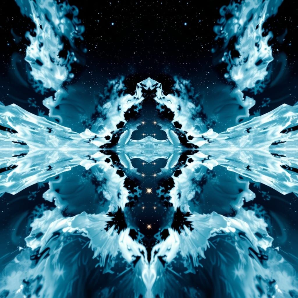 Hypnotic Rorschach Pattern in Icy Disco Setting