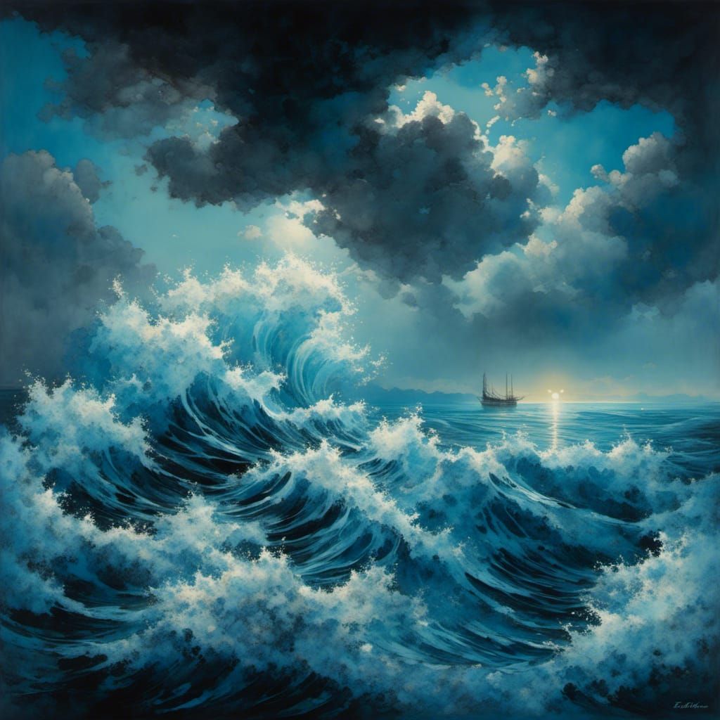 Octopus Spirit Swims Mythical Ocean in Watercolour Style