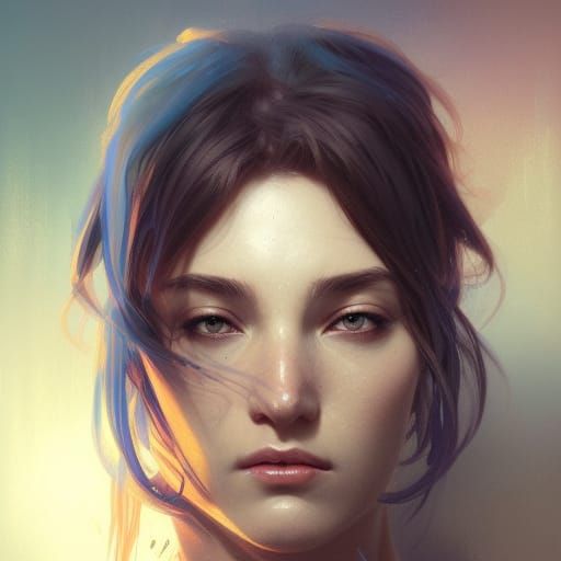 Hiding Feelings Portrait in Hyperdetailed Style
