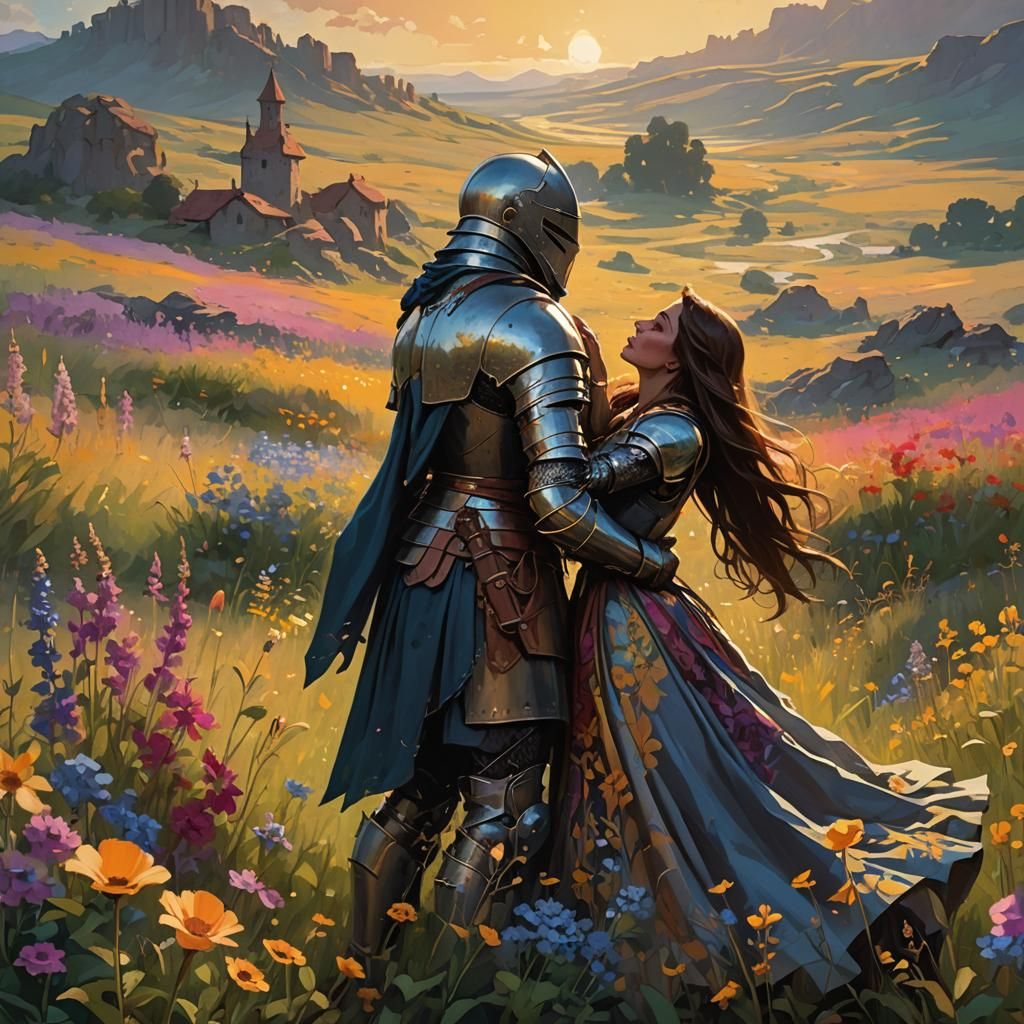 Knight's Kiss in a Dark Fantasy Field