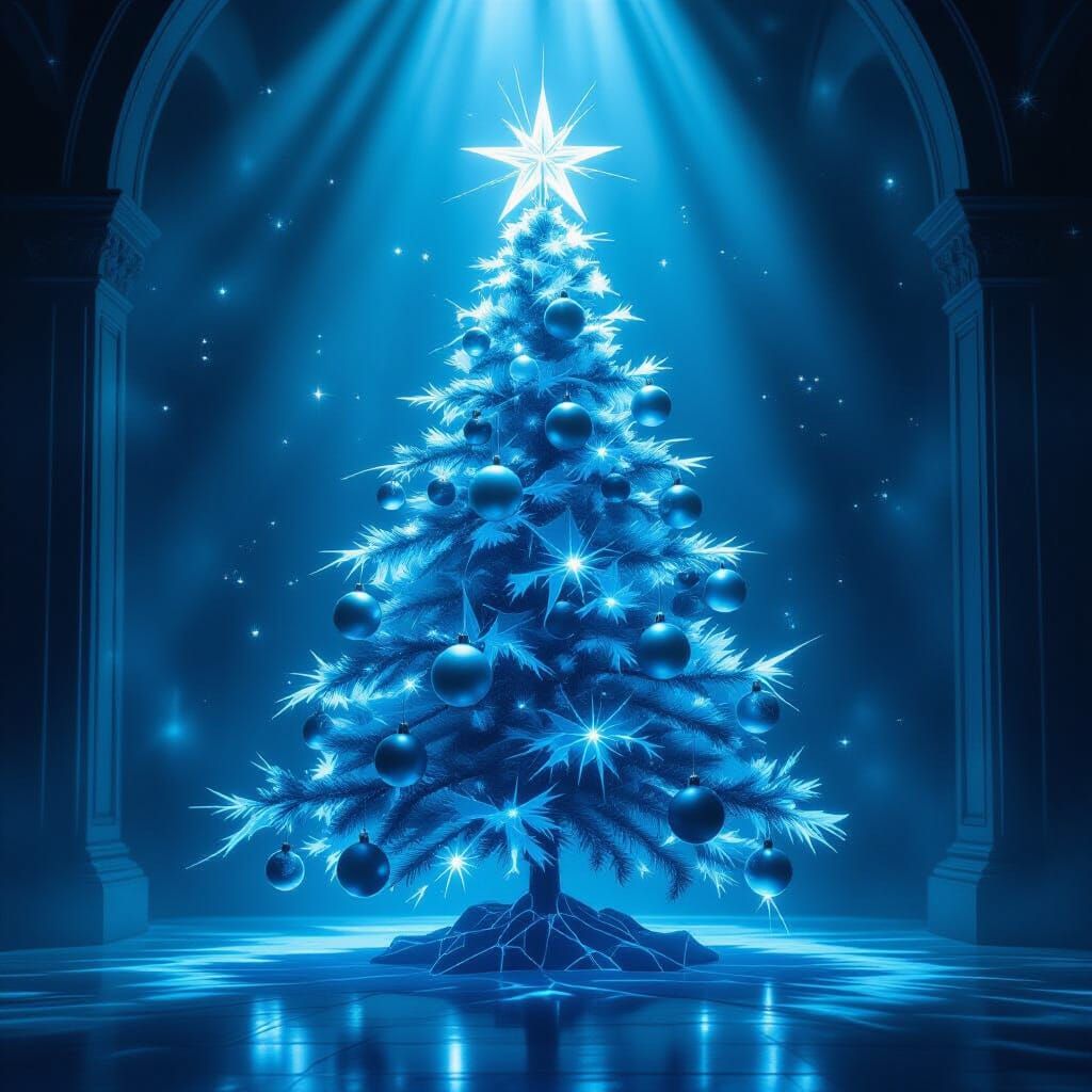 Ethereal Christmas Tree in Dark Fantasy Style