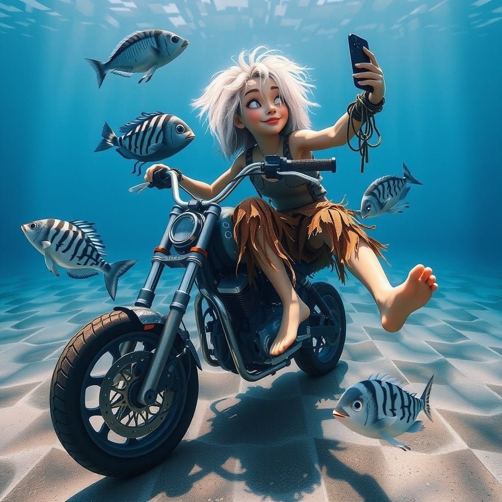 Young Woman Takes a Selfie in a Trendy Coffee Shop