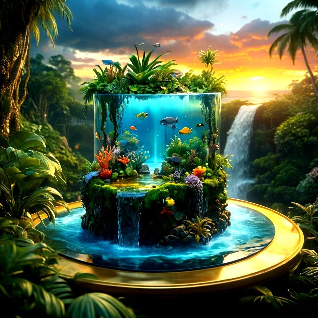 Epic Sunset Scene in a Glass Top Hat