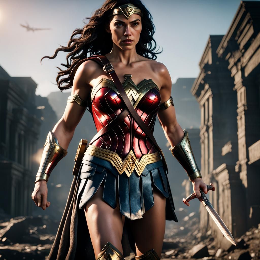 Wonder Woman Rendered in 3D Game Style