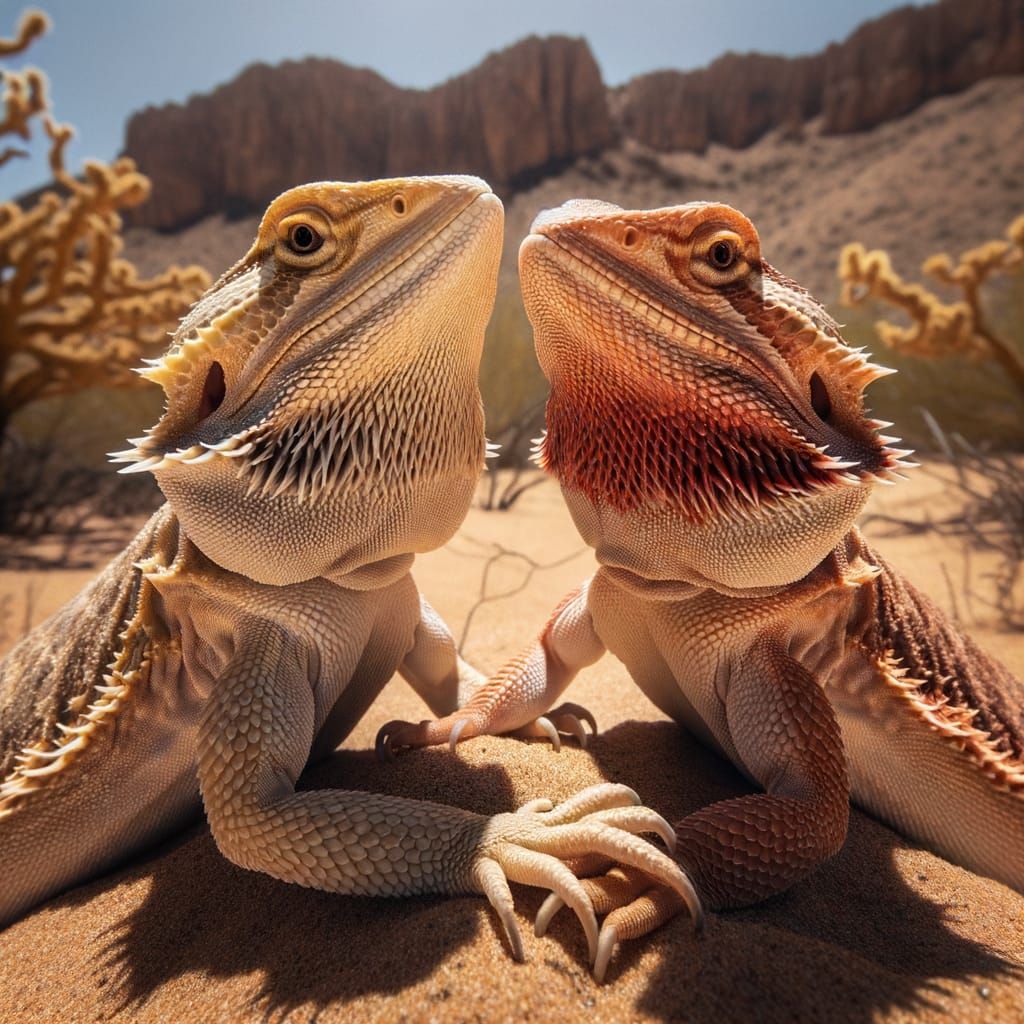 Bearded Dragons in Tender Affection