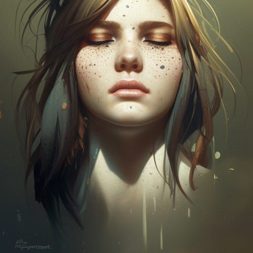 Detailed Portrait of a Person Crying