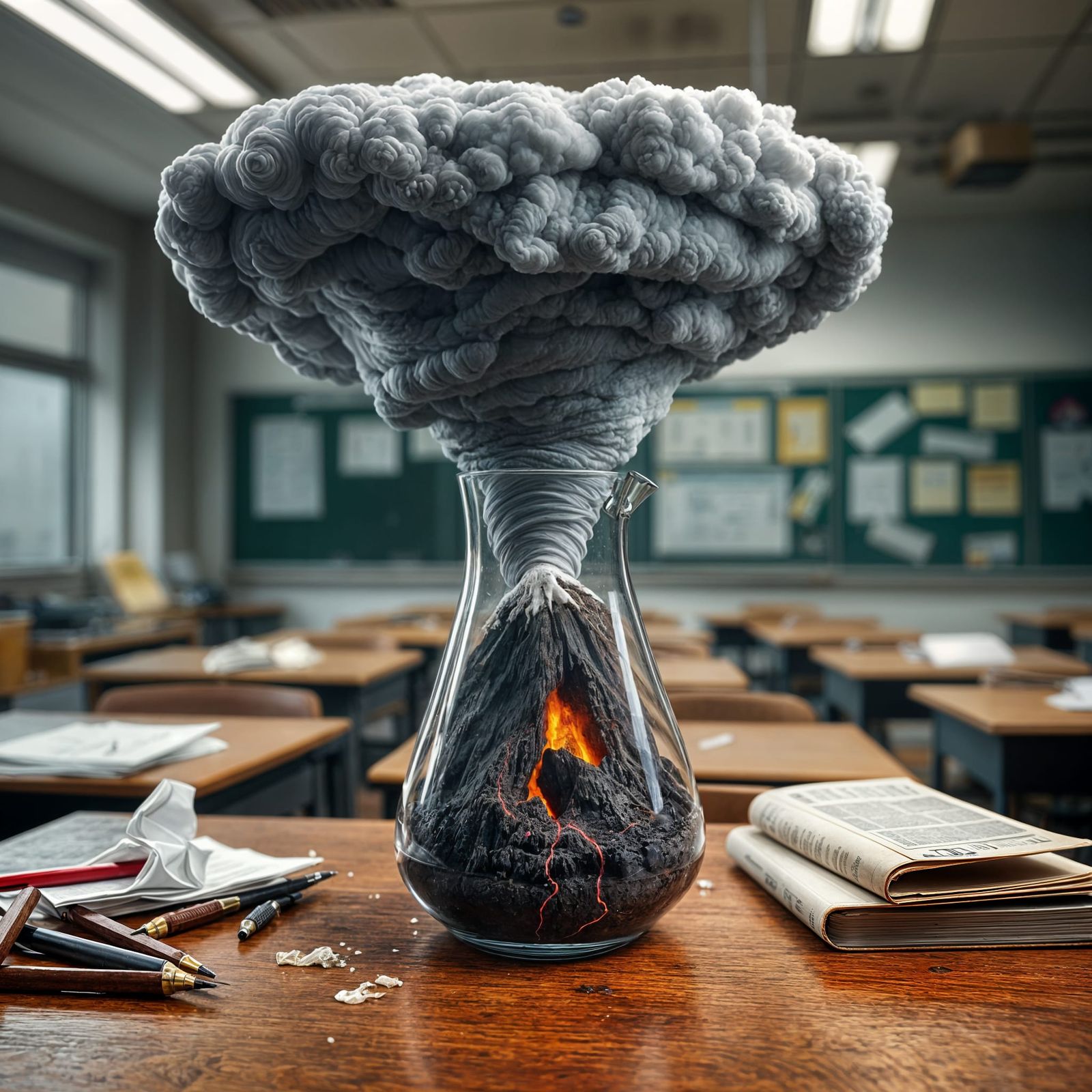 Tornado Meets Volcano in Beaker: Classroom Chaos