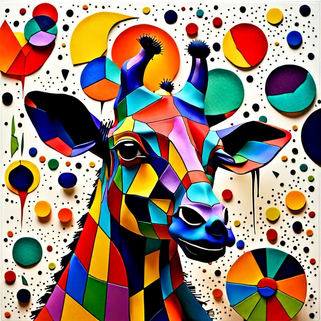 happy colors cute giraffe