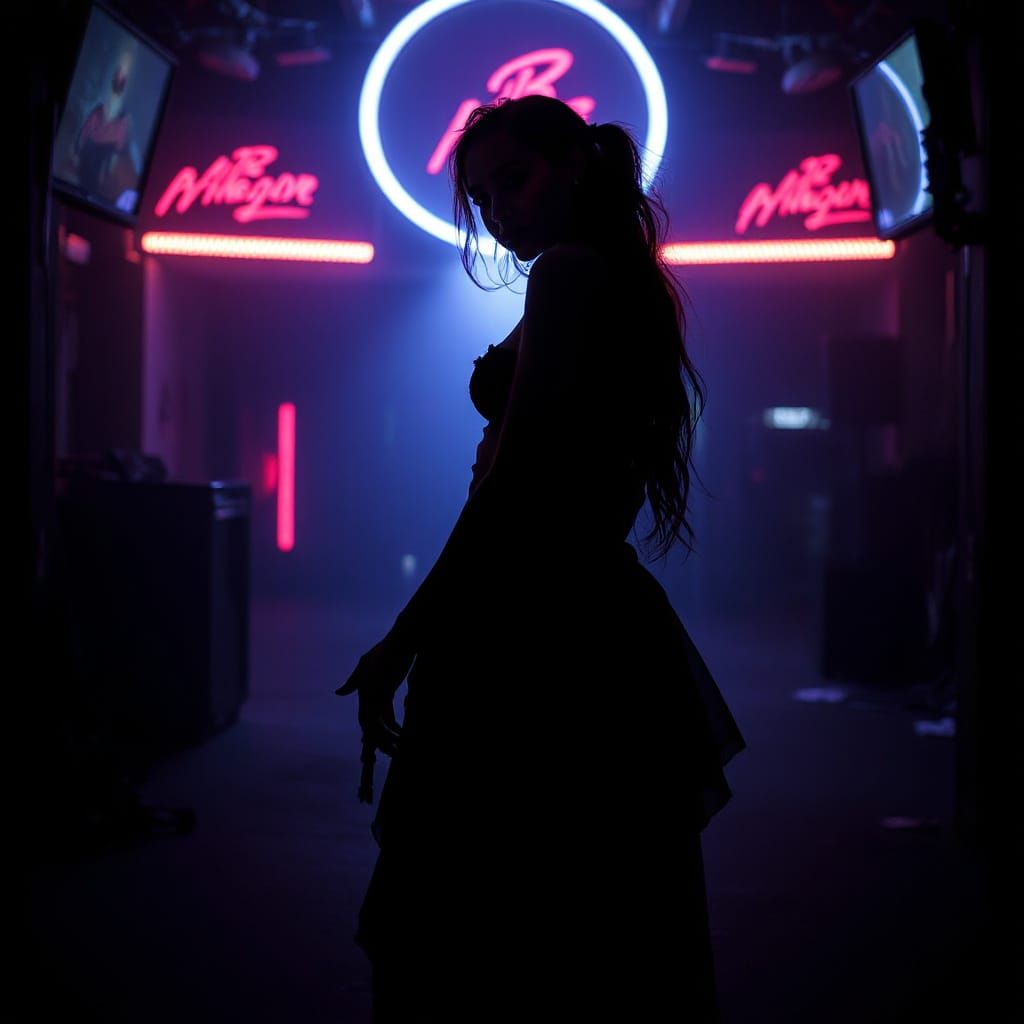 Goddess of Desire in Neon Shadows