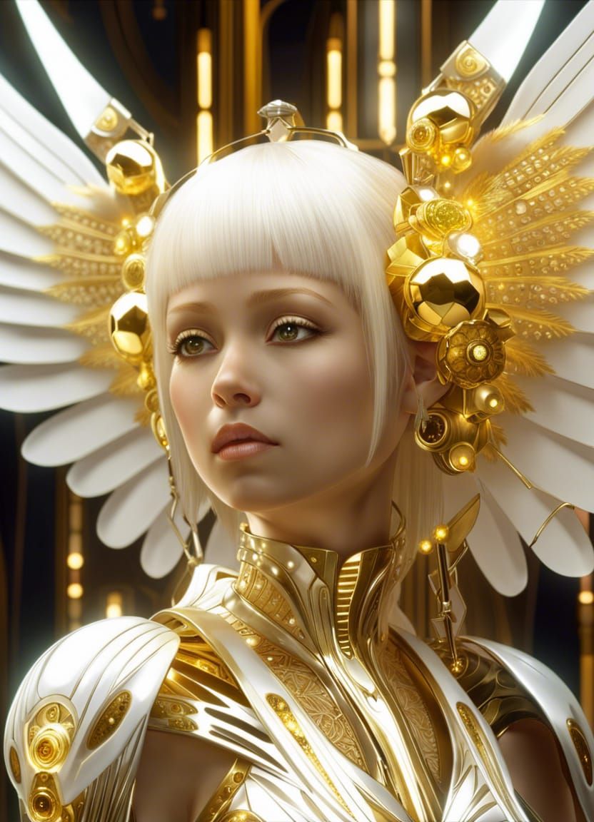 Anime Angel Cyborg in Fairypunk Style