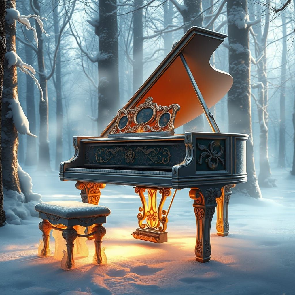 Snowy ice piano