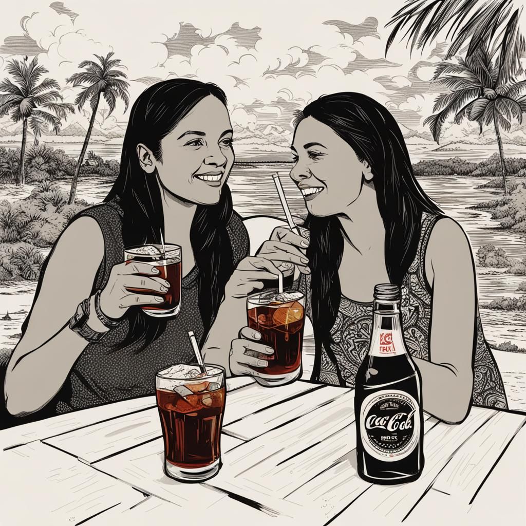 Friends Sharing Rum and Coke