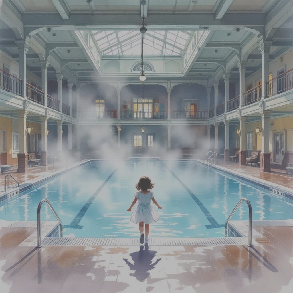 The haunted 1930s-style indoor pool area of the Queen Mary. ...