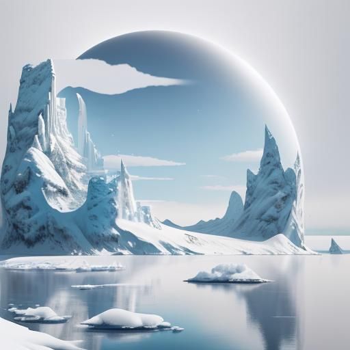 Polar Bear Optical Illusion in Snowy Landscape