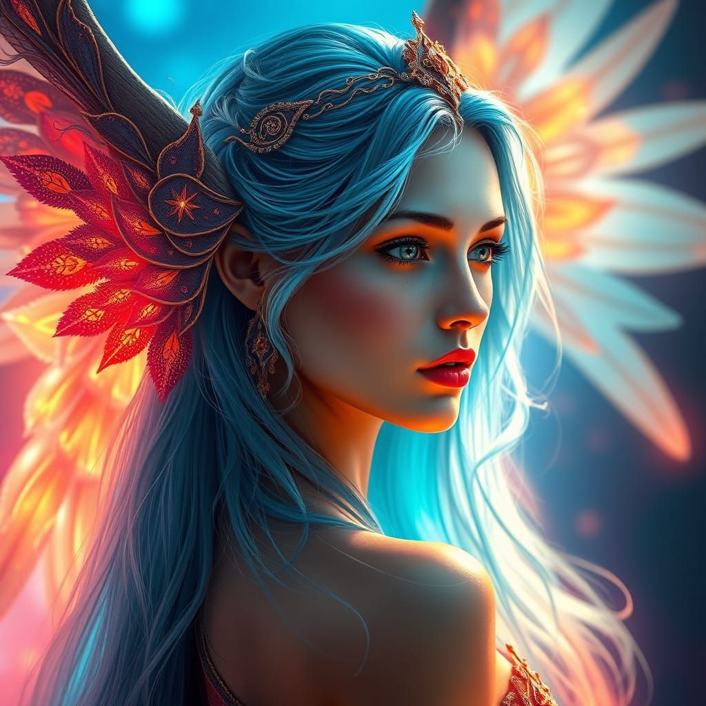 Angel Queen in Vibrant Triadic Colors